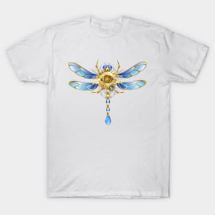 Mechanical Dragonfly on a White Background ( Steampunk ) T-Shirt